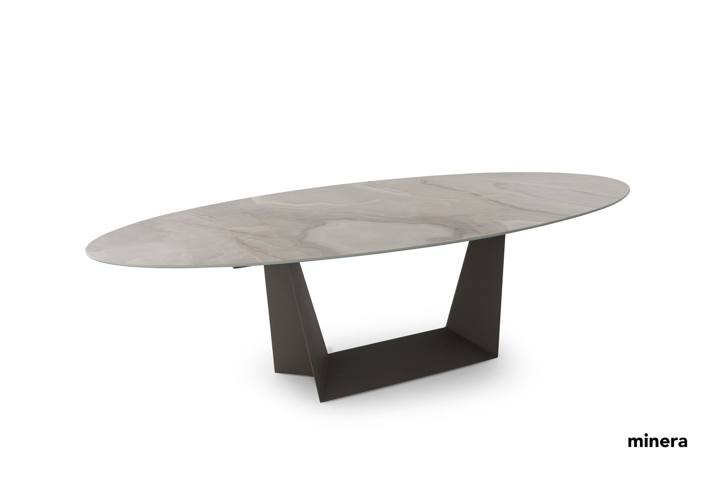 Sleek modern marble dining table with a unique black base, perfect for contemporary interiors and luxurious home decor. Ideal for hosting gatherings or stylish everyday dining.