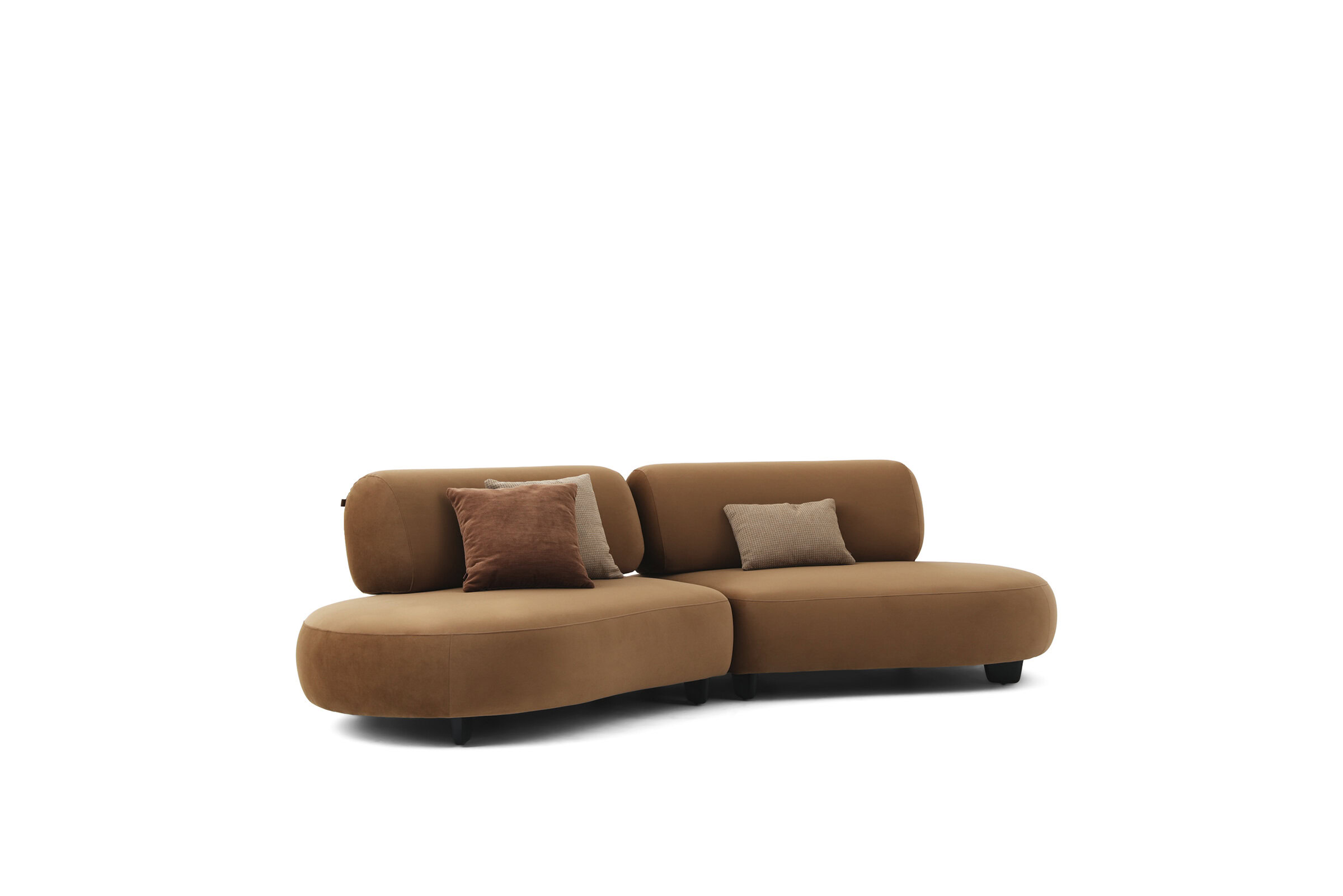 Stylish brown sectional sofa with plush cushions, ideal for contemporary living rooms, offering comfort and elegance. Perfect for modern home decor.
