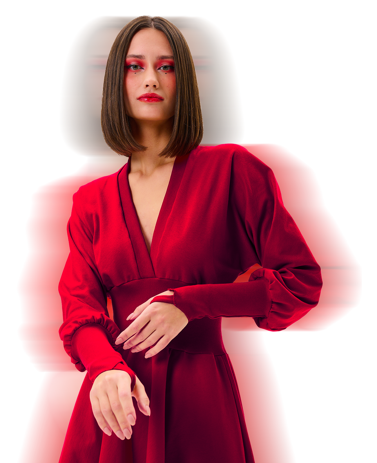 Elegant red dress for women, perfect for formal occasions and stylish events, showcasing high-quality fabric and a flattering fit.