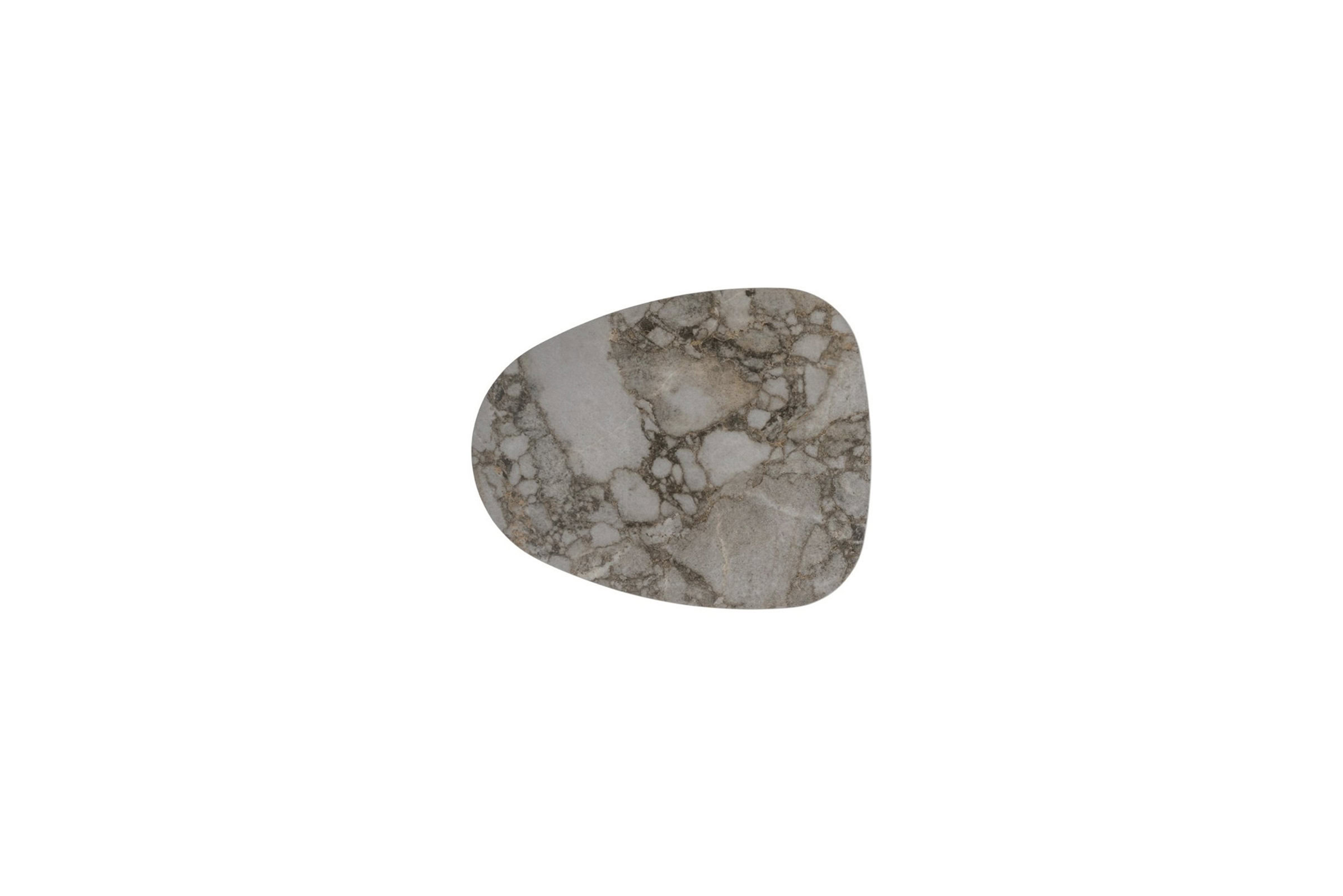 Polished marble home decor accessory with natural gray, beige, and white veining, ideal for interior design accents. Suitable for tables, countertops, or decorative displays.