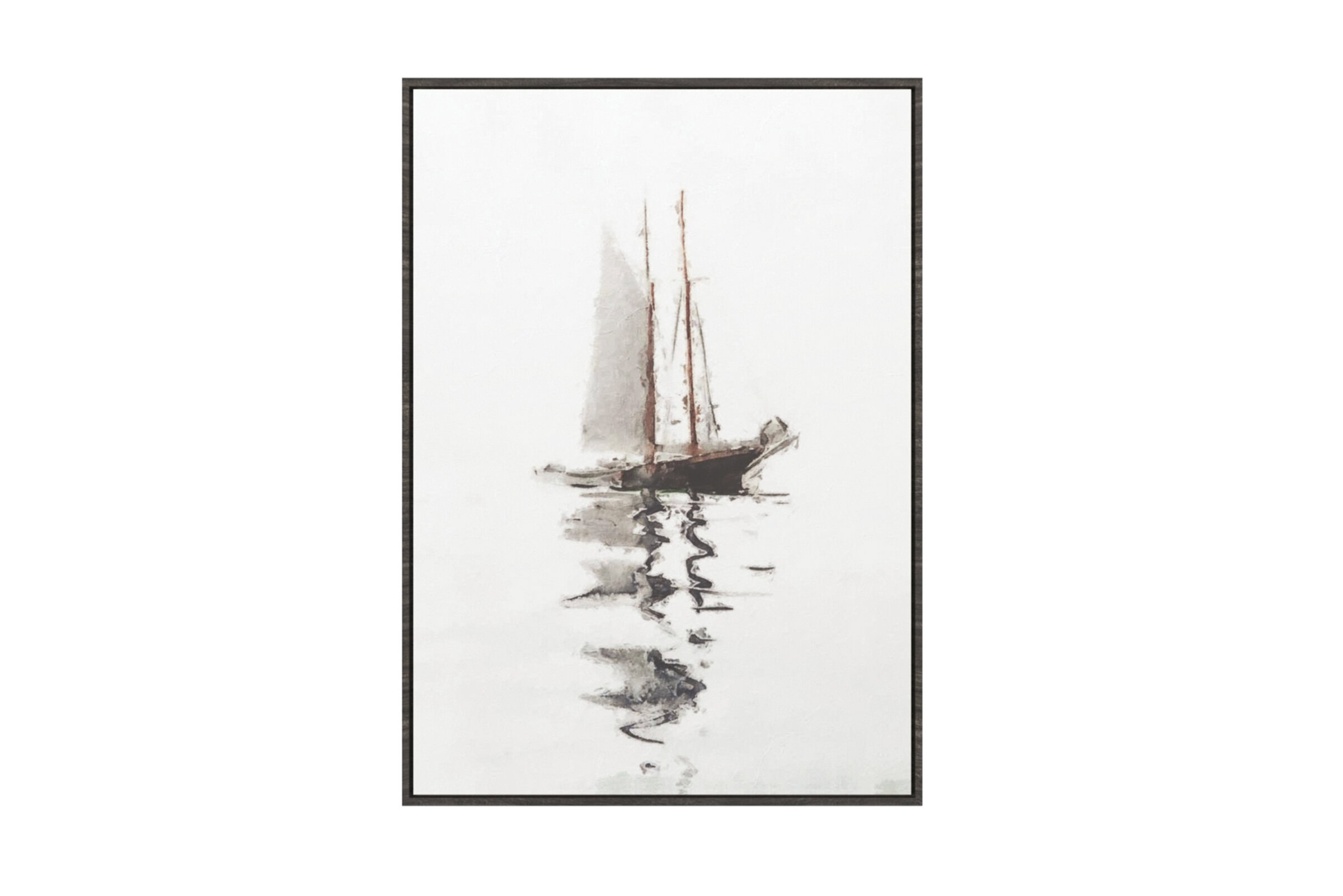 Elegant watercolor painting of a sailboat on calm water, perfect for nautical-themed home decor.