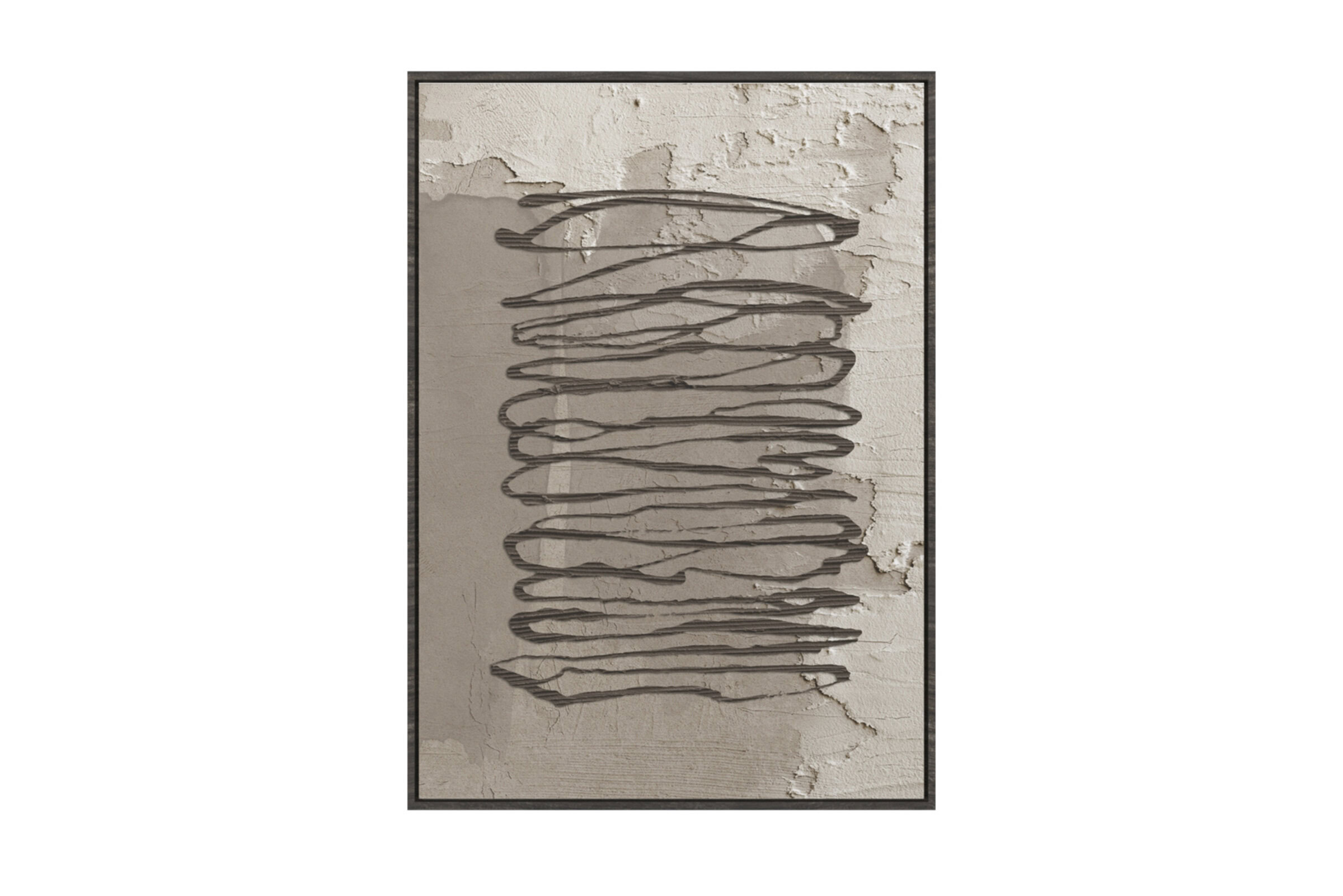 Contemporary abstract wall art featuring layered, textured brushstrokes in neutral tones, ideal for enhancing modern interior spaces and adding artistic flair.