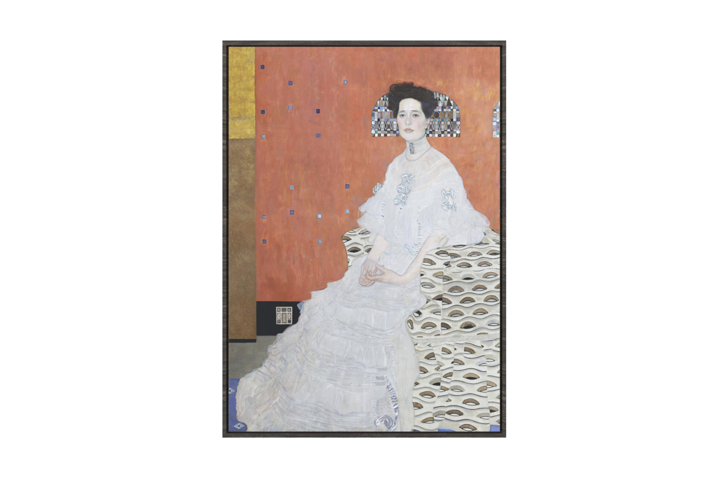 Elegant woman portrait painting with intricate details and vibrant colors, ideal for enhancing modern and classic interior decor.