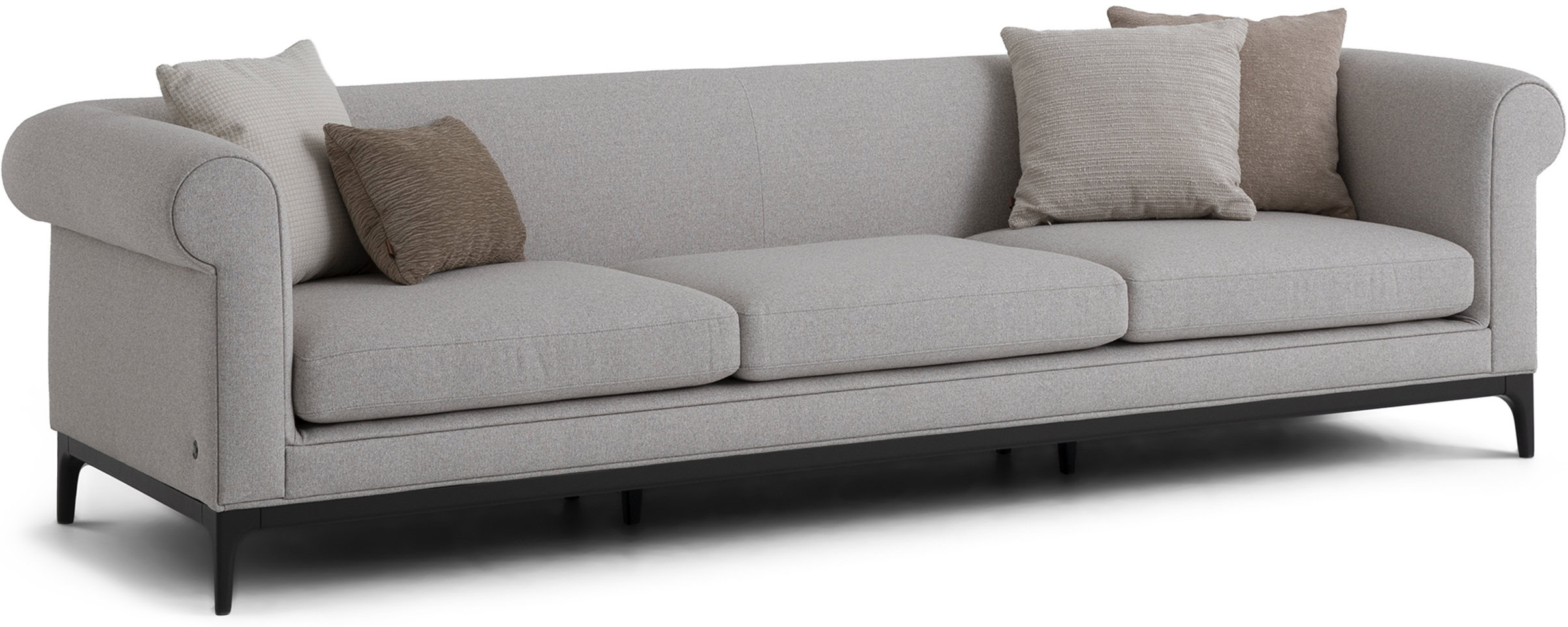 Elegant light gray sofa with plush cushions, perfect for contemporary living room decor and comfort. Crafted with high-quality materials for durability and style.