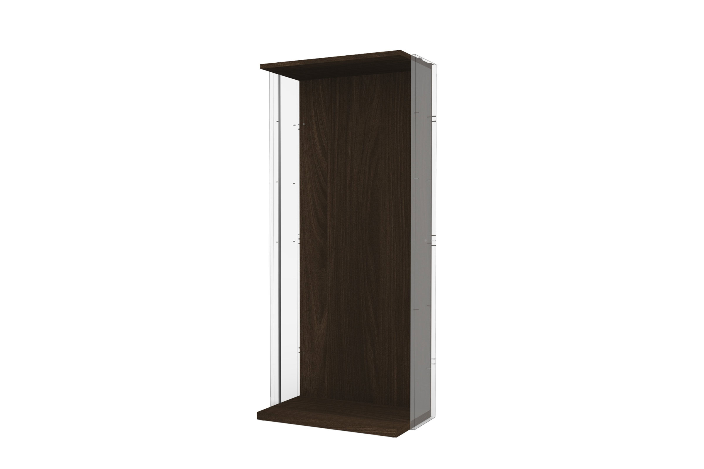 Sleek modern freestanding wooden wardrobe with sliding doors, designed for stylish storage solutions and space efficiency. Perfect for contemporary bedroom decor.